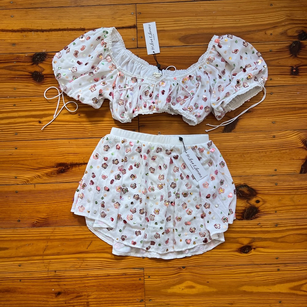 For Love & Lemons matching sparkle set 🤍💖